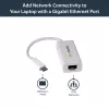 StarTech.com Adapter sieciowy USB-C na Gigabit Ethernet - Biały, przewodowy, USB Type-C, Ethernet, 5000 Mbit/s, Biały