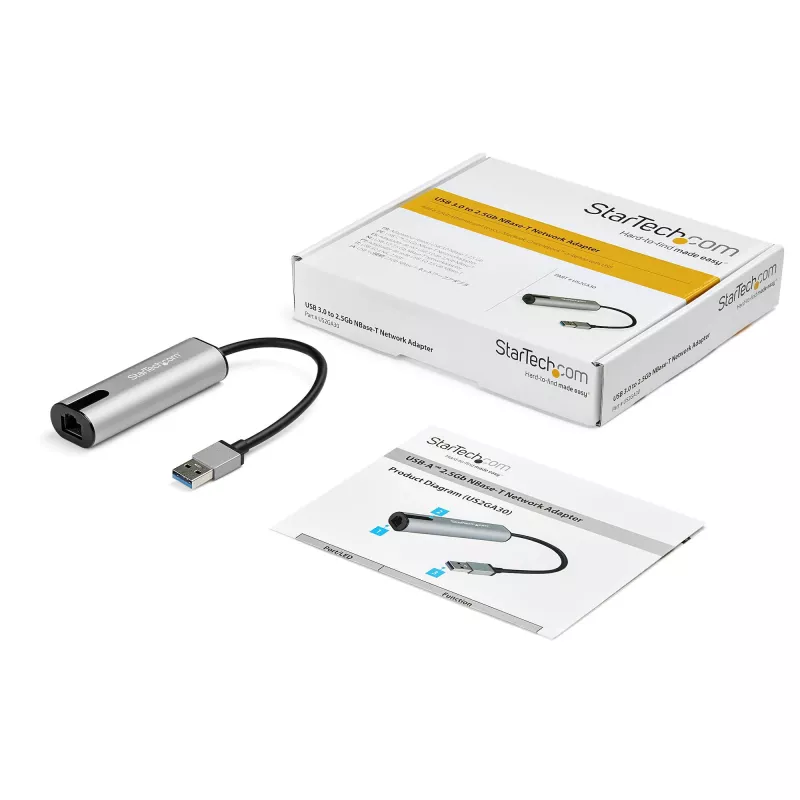 StarTech.com 2.5GbE USB A na Ethernet adapter - NBASE-T NIC - USB 3.0 Type A 2.5 GbE /1 GbE Multi Speed Gigabit sieciowy - USB 3.1 Laptop do RJ45/LAN - Lenovo X1 Carbon, HP EliteBook/ ZBook