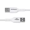 StarTech.com Kabel ładujący USB-A do USB-C 2 m (6,6 stopy), ładowanie i synchronizacja, 3 A, USB 2.0, osłona TPE - biały przewód ładujący USB