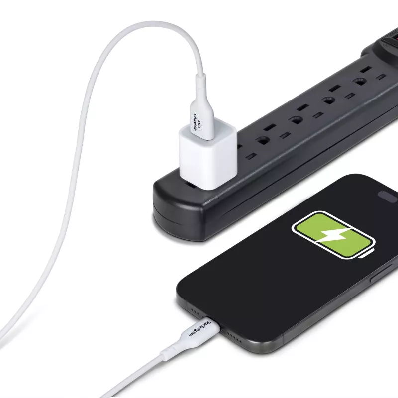 StarTech.com Kabel ładujący USB-A do USB-C 2 m (6,6 stopy), ładowanie i synchronizacja, 3 A, USB 2.0, osłona TPE - biały przewód ładujący USB