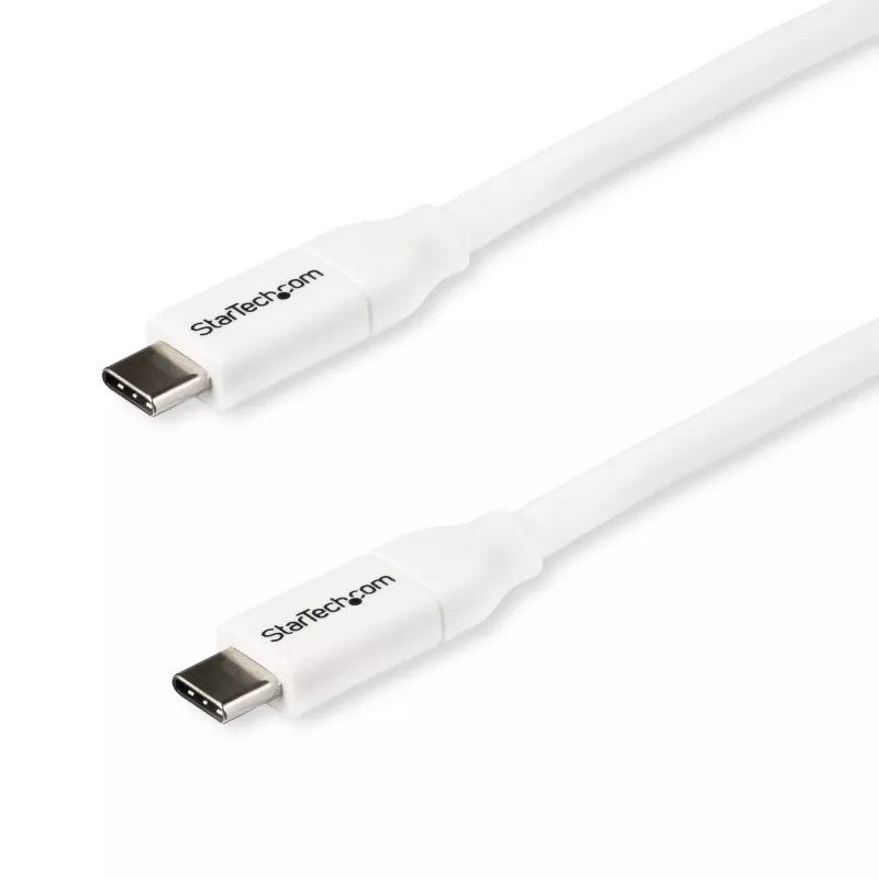StarTech.com USB-C do USB-C Przewód z 5A PD - M/M - Biały - 2 m (6 stóp) - USB 2.0 - Certyfikowany USB-IF