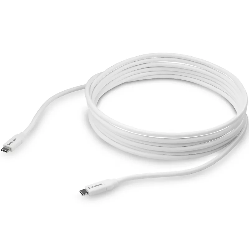 StarTech.com Kabel USB-C na USB-C z 5A PD - M/M - Biały - 4 m (13 stóp) - USB 2.0 - Certyfikat USB-IF