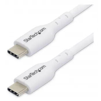 StarTech.com 1m (3.3ft) Biały Kabel Ładujący USB-C, Kabel USB C, Przewód Ładowarki USB 2.0 Type-C do Laptopa, 60W 3A Power Delivery, Płaszcz TPE, Kabel do Transferu Danych USB-C, M/M