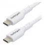 StarTech.com 1m (3.3ft) Biały Kabel Ładujący USB-C, Kabel USB C, Przewód Ładowarki USB 2.0 Type-C do Laptopa, 60W 3A Power Delivery, Płaszcz TPE, Kabel do Transferu Danych USB-C, M/M