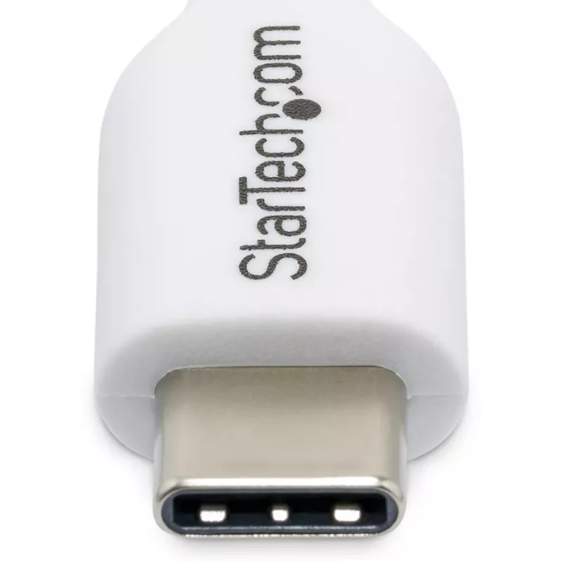 StarTech.com 2m (6.6ft) Biały Kabel Ładujący USB-C, Kabel USB C, Przewód Ładowania Laptopa USB 2.0 Type-C, Power Delivery 60W 3A, Powłoka TPE, Kabel Transferu Danych USB-C, M/M