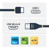 StarTech.com USB-C do Micro-B Kabel - M/M - 0,5 m - USB 2.0, 0,5 m, USB C, Micro-USB B, USB 2.0, 0,48 Gbit/s, Czarny
