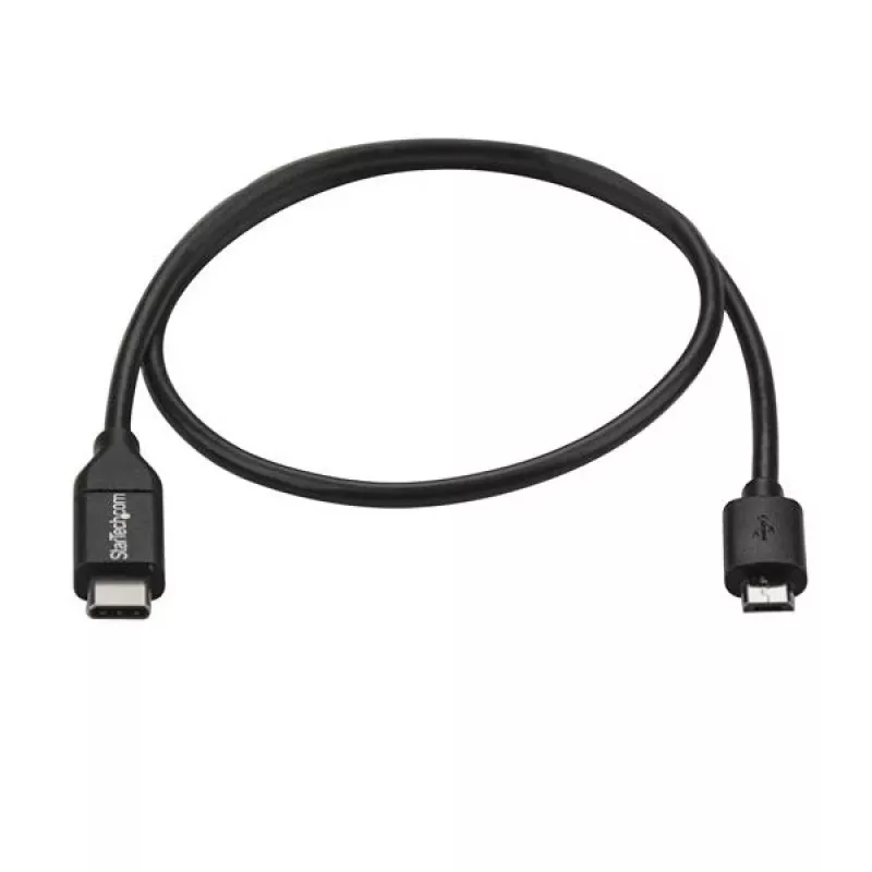 StarTech.com USB-C do Micro-B Kabel - M/M - 0,5 m - USB 2.0, 0,5 m, USB C, Micro-USB B, USB 2.0, 0,48 Gbit/s, Czarny