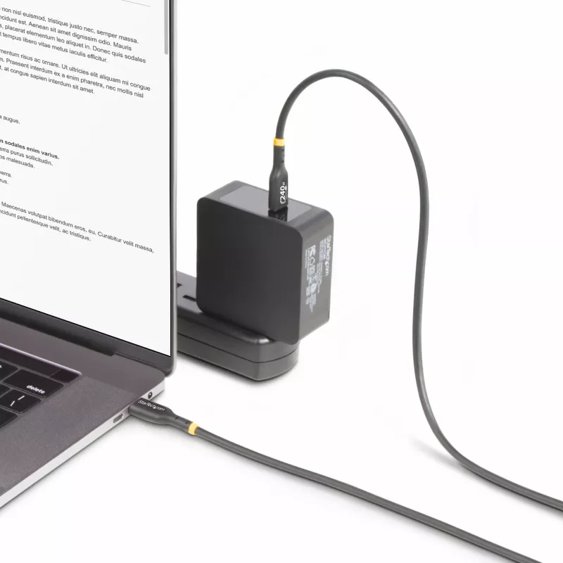 StarTech.com 1m Kabel ładujący USB-C, certyfikowany kabel USB C USB-IF, 240W PD EPR, przewód do ładowania laptopa USB 2.0 Type-C, kabel do przesyłania danych USB-C, powłoka TPE, M/M