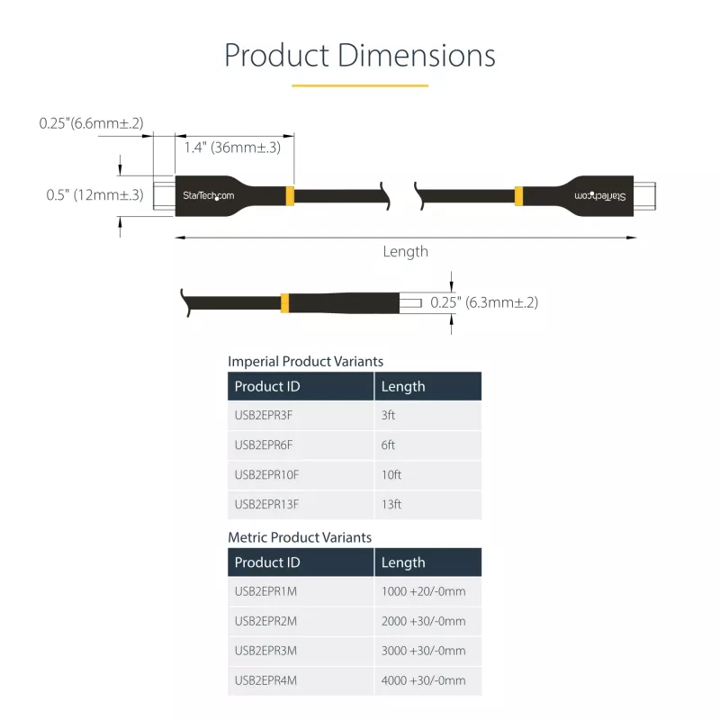 StarTech.com 2m Przewód ładujący USB-C, certyfikowany przez USB-IF kabel USB C, 240W PD EPR, USB 2.0 Type-C Przewód ładujący do laptopa, Kabel do przesyłania danych USB-C, Osłona TPE, M/M