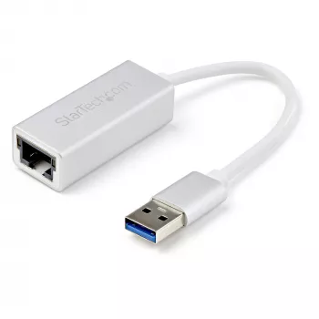 StarTech.com Adapter sieciowy USB 3.0 do Gigabit Ethernet - Srebrny, Przewodowy, USB, Ethernet, 2000 Mbit/s, Srebrny