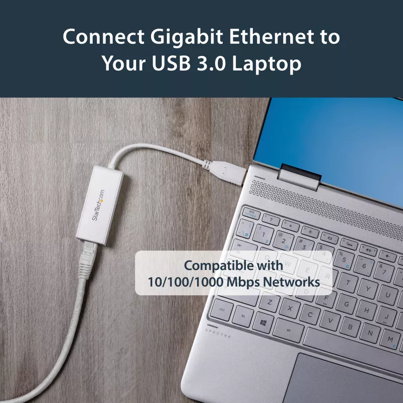 StarTech.com Karta sieciowa USB 3.0 do Gigabit Ethernet, 10/100/1000 Mbps, USB na RJ45, Adapter USB 3.0 do LAN, Karta sieciowa USB 3.0 Ethernet (GbE), zgodna z TAA