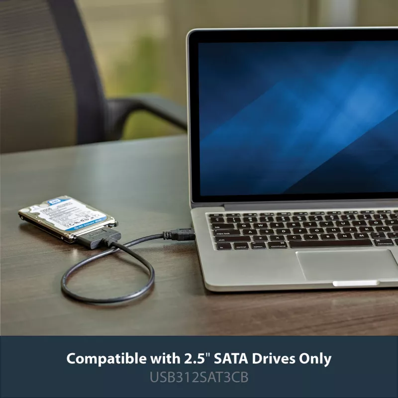 StarTech.com Adapter kablowy USB 3.1 do 2,5-calowego dysku twardego SATA – USB 3.1 Gen 2 10 Gb/s z UASP, zewnętrzny konwerter pamięci HDD/SSD