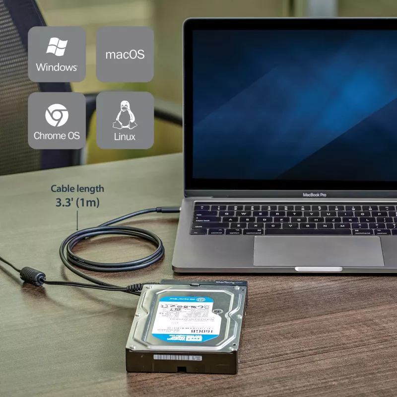 StarTech.com adapter kablowy USB 3.1 (10 Gb/s) dla dysków SATA 2,5”/3,5” - USB-C