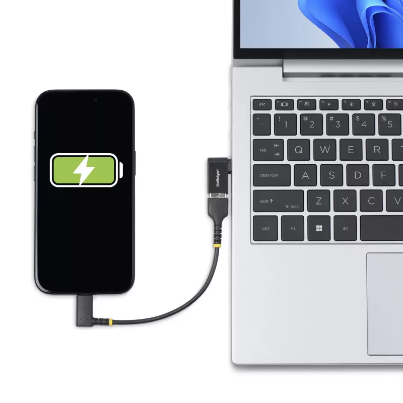 Przejściówka kątowa USB-C na USB-A StarTech.com, USB 5 Gb/s, kompaktowa przejściówka męski USB-C na żeński USB-A, obudowa metalowa, M/Ż