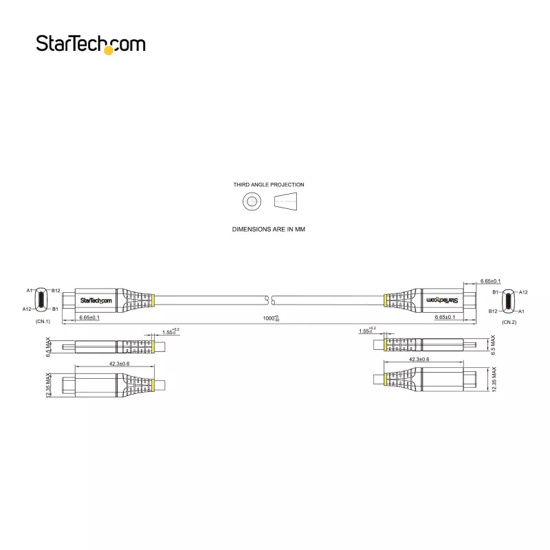 StarTech.com Kabel USB C o długości 3 stóp (1 m) 10 Gb/s - certyfikat USB-IF - kabel USB 3.1 typu C - ładowanie Power Delivery 100 W (5 A), tryb alternatywny DP - przewód USB C do C - ładowanie i synchronizacja