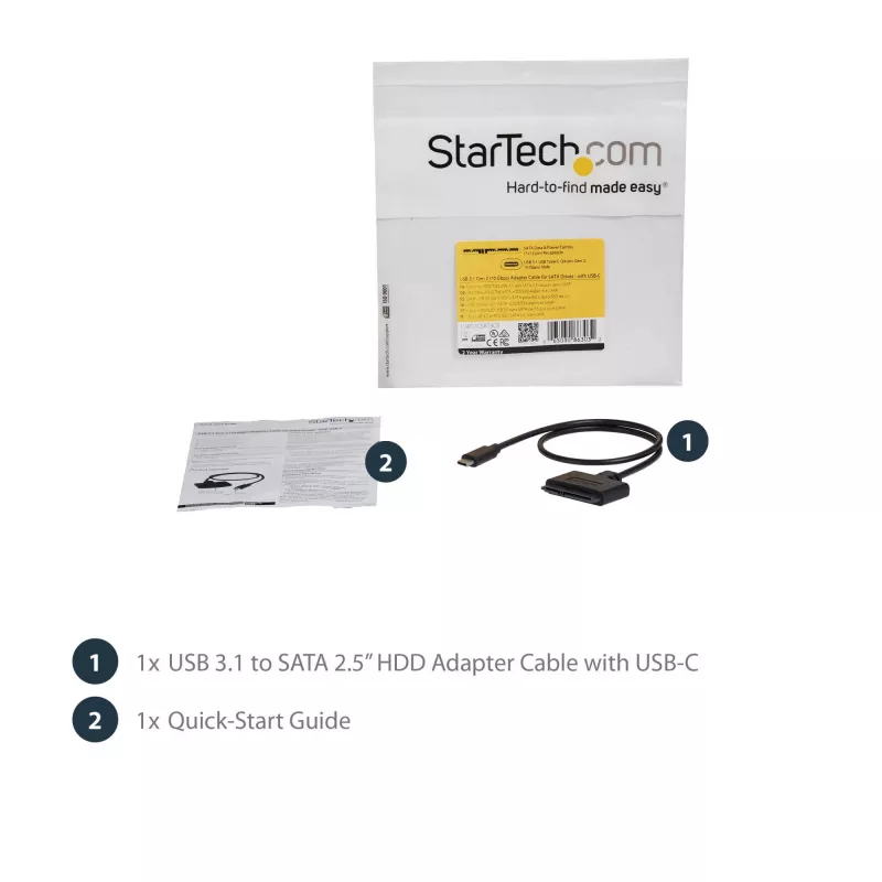 adapter kablowya StarTech.com USB 3.1 (10 Gb/s) do dysków SATA 2,5 inch - USB-C