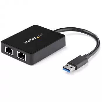 StarTech.com USB 3.0 do adaptera sieciowego Ethernet z dwoma portami gigabitowymi z portem USB