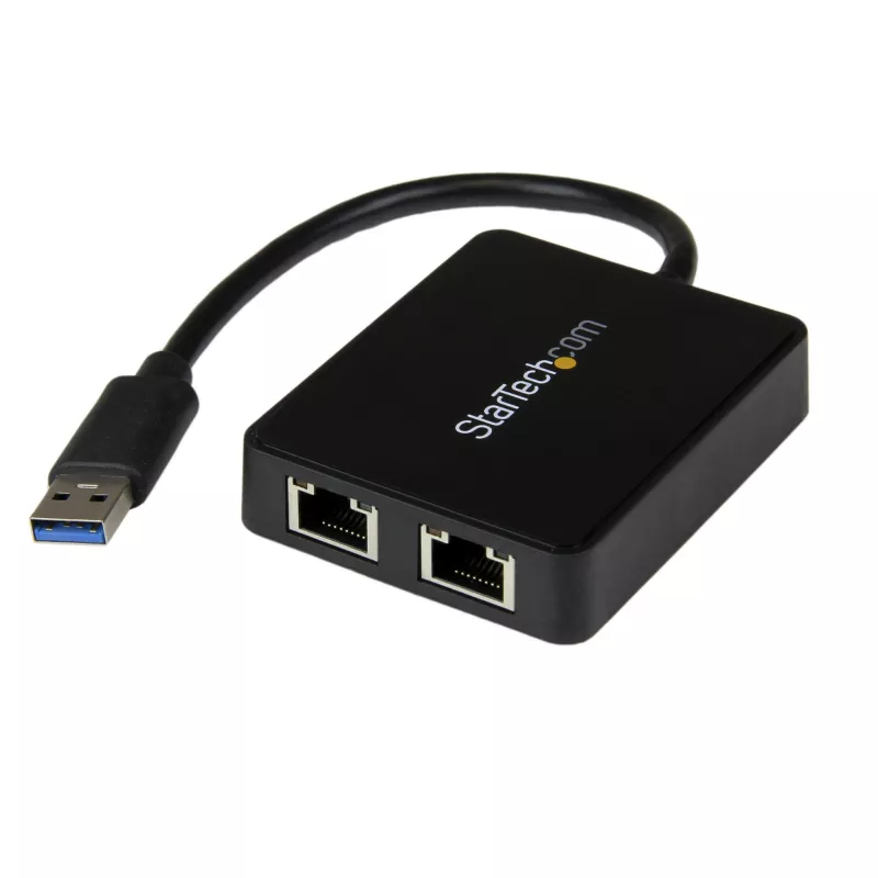 StarTech.com USB 3.0 do adaptera sieciowego Ethernet z dwoma portami gigabitowymi z portem USB