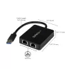 StarTech.com USB 3.0 do adaptera sieciowego Ethernet z dwoma portami gigabitowymi z portem USB