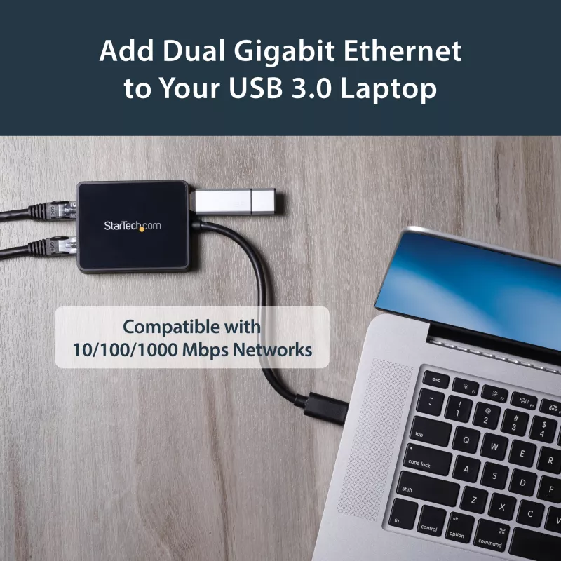 StarTech.com USB 3.0 do adaptera sieciowego Ethernet z dwoma portami gigabitowymi z portem USB