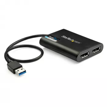 StarTech.com Adapter USB 3.0 na dwa DisplayPort – 4K 60Hz, 3.2 Gen 1 (3.1 Gen 1), USB Type-A, wyjście DisplayPort, 4096 x 2160 pikseli