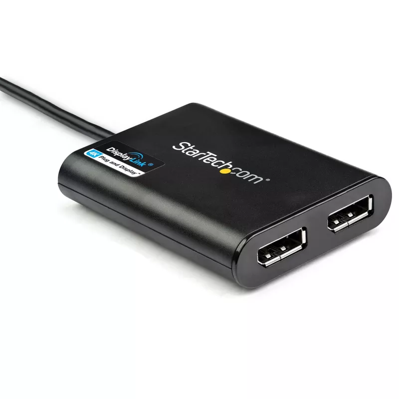 StarTech.com Adapter USB 3.0 na dwa DisplayPort – 4K 60Hz, 3.2 Gen 1 (3.1 Gen 1), USB Type-A, wyjście DisplayPort, 4096 x 2160 pikseli