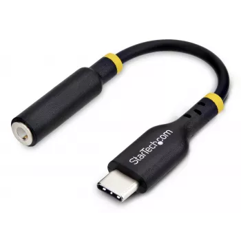 StarTech.com 5in (12,7 cm) Adapter audio USB-C na 3,5 mm TRRS do słuchawek/zestawu słuchawkowego, klucz sprzętowy USB Type-C Aux, 32-bitowy DAC, obsługa USB-C/Thunderbolt, laptop/telefon/tablet