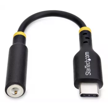 StarTech.com 5in (12,7 cm) Adapter audio USB-C na 3,5 mm TRRS do słuchawek/zestawu słuchawkowego, klucz sprzętowy USB Type-C Aux, 32-bitowy DAC, obsługa USB-C/Thunderbolt, laptop/telefon/tablet
