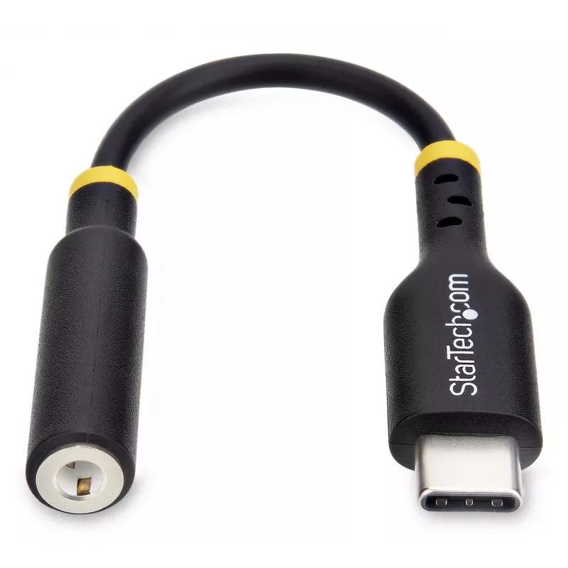 StarTech.com 5in (12,7 cm) Adapter audio USB-C na 3,5 mm TRRS do słuchawek/zestawu słuchawkowego, klucz sprzętowy USB Type-C Aux, 32-bitowy DAC, obsługa USB-C/Thunderbolt, laptop/telefon/tablet