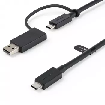 StarTech.com 0,9 m (1 m) kabel USB-C z adapterem USB-A - hybrydowy kabel 2 w 1 USB-C z USB-A - USB-C na USB-C (10 Gb/s / 100 W PD), USB-A na USB-C (5 Gb/s) - idealny do hybrydowej stacji dokującej