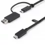 StarTech.com 0,9 m (1 m) kabel USB-C z adapterem USB-A - hybrydowy kabel 2 w 1 USB-C z USB-A - USB-C na USB-C (10 Gb/s / 100 W PD), USB-A na USB-C (5 Gb/s) - idealny do hybrydowej stacji dokującej