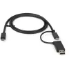 StarTech.com 0,9 m (1 m) kabel USB-C z adapterem USB-A - hybrydowy kabel 2 w 1 USB-C z USB-A - USB-C na USB-C (10 Gb/s / 100 W PD), USB-A na USB-C (5 Gb/s) - idealny do hybrydowej stacji dokującej