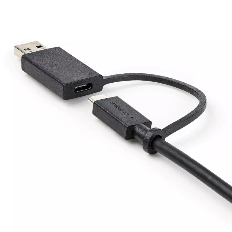 StarTech.com 0,9 m (1 m) kabel USB-C z adapterem USB-A - hybrydowy kabel 2 w 1 USB-C z USB-A - USB-C na USB-C (10 Gb/s / 100 W PD), USB-A na USB-C (5 Gb/s) - idealny do hybrydowej stacji dokującej