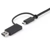 StarTech.com 0,9 m (1 m) kabel USB-C z adapterem USB-A - hybrydowy kabel 2 w 1 USB-C z USB-A - USB-C na USB-C (10 Gb/s / 100 W PD), USB-A na USB-C (5 Gb/s) - idealny do hybrydowej stacji dokującej