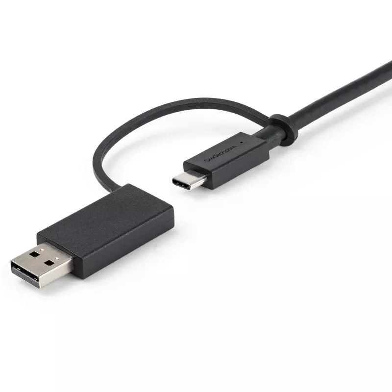StarTech.com 0,9 m (1 m) kabel USB-C z adapterem USB-A - hybrydowy kabel 2 w 1 USB-C z USB-A - USB-C na USB-C (10 Gb/s / 100 W PD), USB-A na USB-C (5 Gb/s) - idealny do hybrydowej stacji dokującej
