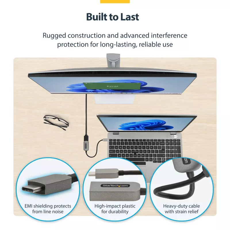 StarTech.com Adapter USB-C do HDMI, wideo 4K 60Hz, HDR10, klucz sprzętowy USB-C do HDMI, kompatybilny z USB4/Thunderbolt