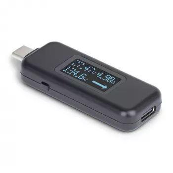 StarTech.com Tester zasilania USB-C, multimetr cyfrowy, dwukierunkowy miernik napięcia i prądu, do 240 W PD EPR, przenośny tester zasilania kabli i portów USB-C