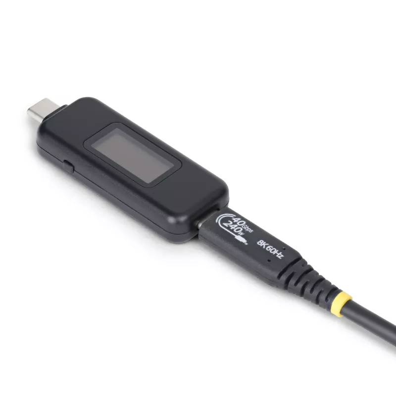 StarTech.com Tester zasilania USB-C, multimetr cyfrowy, dwukierunkowy miernik napięcia i prądu, do 240 W PD EPR, przenośny tester zasilania kabli i portów USB-C