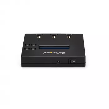 StarTech.com Samodzielny duplikator i kasownik 1 na 2 USB Thumb Drive, kopiarka wielu dysków flash USB, kopiowanie systemu i plików oraz całego dysku z prędkością 1,5 GB/min, pojedyncze i 3-przebiegowe kasowanie, wyświetlacz LCD - TAA