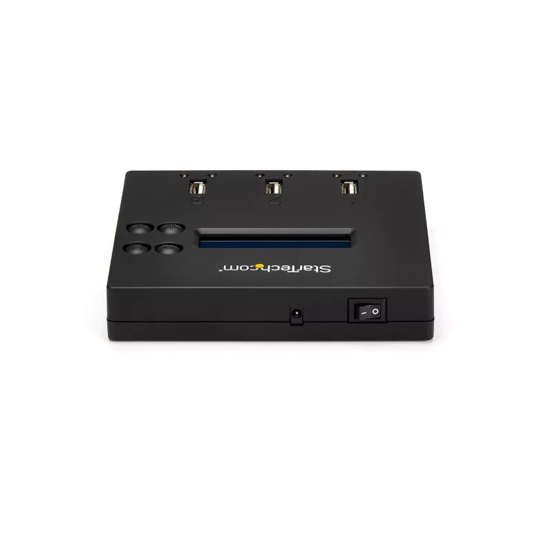 StarTech.com Samodzielny duplikator i kasownik 1 na 2 USB Thumb Drive, kopiarka wielu dysków flash USB, kopiowanie systemu i plików oraz całego dysku z prędkością 1,5 GB/min, pojedyncze i 3-przebiegowe kasowanie, wyświetlacz LCD - TAA