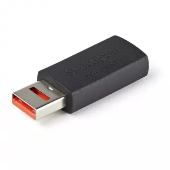 StarTech.com Bezpieczne ładowanie USB – bloker danych – adapter USB-A męski na żeński wyłącznie do ładowania – Adapter bez transferu danych / tylko zasilanie do telefonu/tabletu – Adapter blokujący dane USB