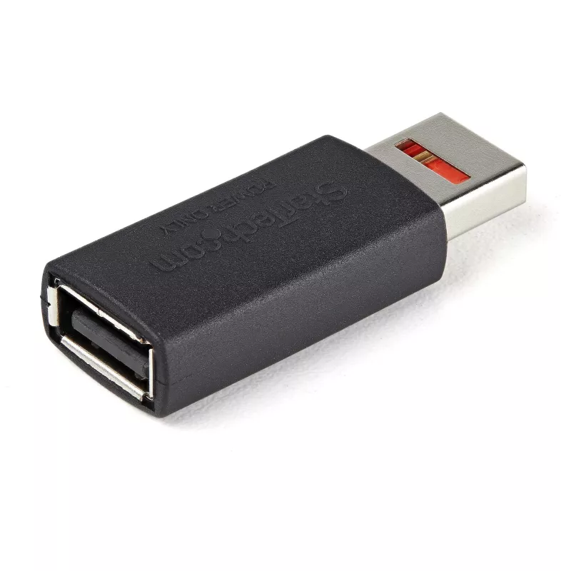 StarTech.com Bezpieczne ładowanie USB – bloker danych – adapter USB-A męski na żeński wyłącznie do ładowania – Adapter bez transferu danych / tylko zasilanie do telefonu/tabletu – Adapter blokujący dane USB