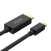 Kabel wideo adaptera Unitek Mini DisplayPort na HDMI 2 m, HDMI 1.4, 4K@30Hz, HDCP 2.0, pozłacane styki, czarny