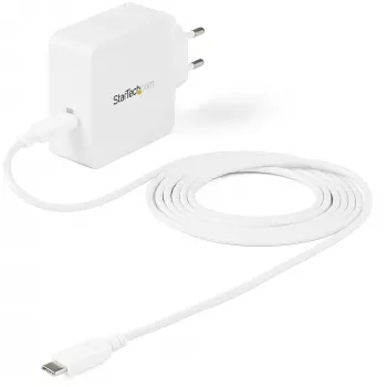 StarTech.com USB C Wall Charger - Ładowarka USB C do laptopa 60W PD - 6ft/2m kabel - Uniwersalna kompaktowa ładowarka Type C - Dell XPS/Lenovo X1 Carbon/HP EliteBook/MacBook - USB IF/CE Certified