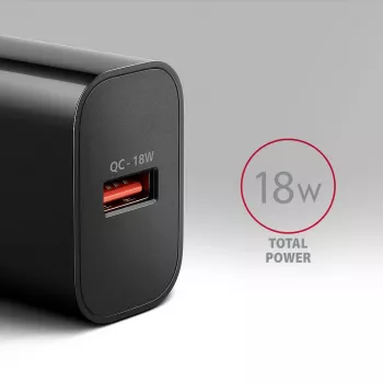 Axagon ACU-QC18 QC 3.0 1× OUTPUT ładowarka ścienna 18W, Indoor, AC, Czarna