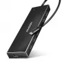 Axagon HUE-F7C 7x USB 3.2 Gen 1 ALU płaski hub micro power IN 30cm USB-C USB 3.2 Gen 1 (3.1 Gen 1) Type-A 5000 Mbit/s Czarny