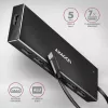Axagon HUE-F7C 7x USB 3.2 Gen 1 ALU płaski hub micro power IN 30cm USB-C USB 3.2 Gen 1 (3.1 Gen 1) Type-A 5000 Mbit/s Czarny