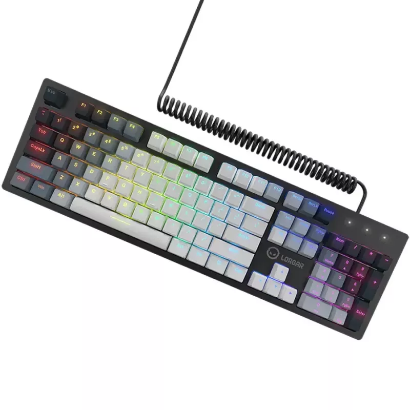 Klawiatura mechaniczna LORGAR Azar 514 biała z podświetleniem RGB, układ ENG