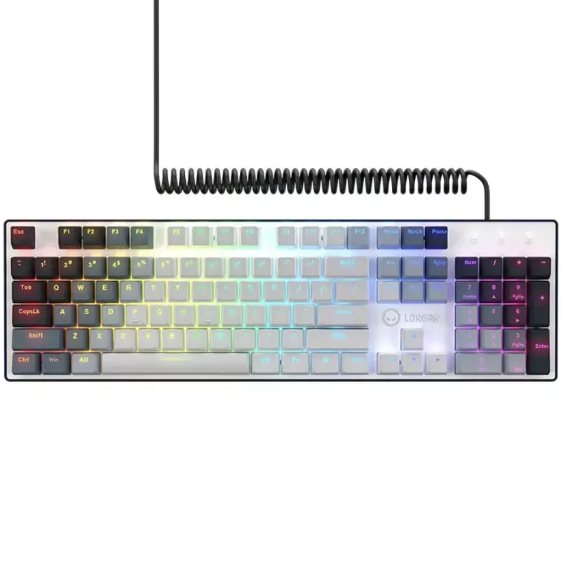 Klawiatura mechaniczna LORGAR Azar 514 biała z podświetleniem RGB, układ ENG