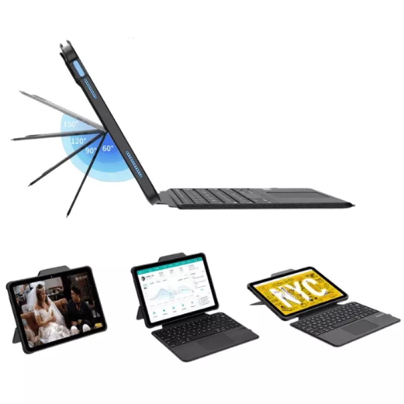 DEQSTER Rugged Touch klawiatura 10.9″, QWERTZ, niemiecki, Trackpad, Apple, Apple iPad 10, 9 cali (10. gen.), 27.7 cm (10.9 cala)